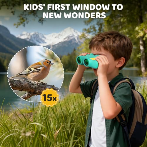 Binoculares Kids Compactos 15x25 Aurosports Verde miniatura 2