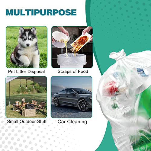 T.Foring TRASH BAGS Unscented - Thick Clear Medium Garbage Bags thumb #5