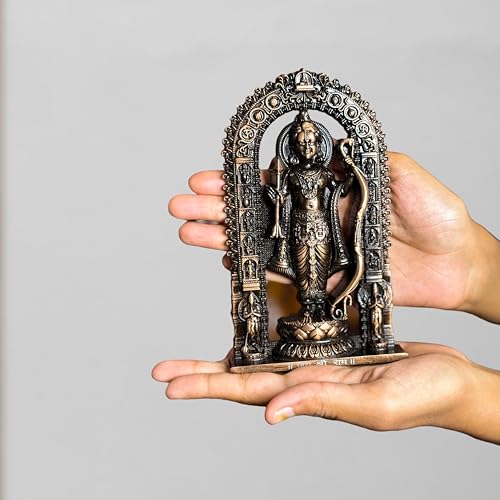 Image of Artbiz Metal Collection Ram Lalla Murti | 6 Inch Copper Lord Ram Idol for Home Temple | Ayodhya Shri Ram Statue | Metal Murti for Mandir, Office & Home Decor | Spiritual Gift Item (Copper)