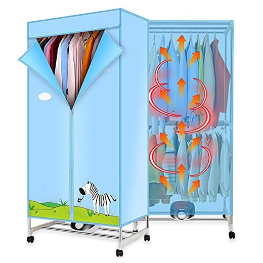 LNLN Secador de roupas elétrico, secador doméstico, guarda-roupa pequeno, rack de roupas secas, pano Oxford de alta temperatura, tubo de aço inoxidável, durável, peso de rolamento de 15 kg, tempo de 180 minutos, azul
