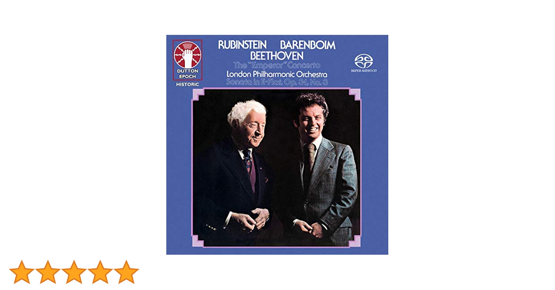 欧CD Ludwig van Beethoven, London Philharmonic Orchestra, Arthur Rubinstein, Daniel Barenboim Piano Concerto No 5 In E Flat, Op 73 Artur Rubinstein, LUDWIG VAN BEETHOVEN, DANIEL BARENBOIM