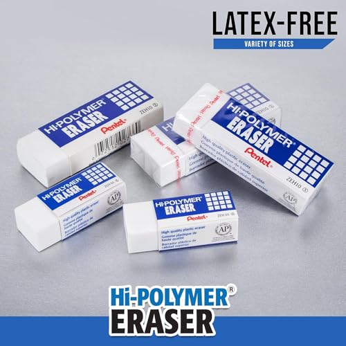Image of Pentel Hi-Polymer Eraser - White Polymer Block Erasers, Small, Pack of 18