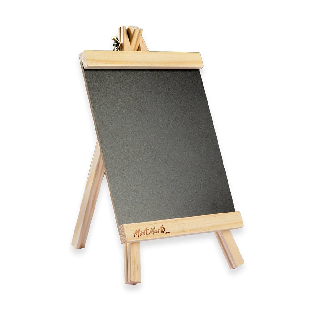 Mont Marte Schiefertafel zum Beschriften – Kompakte Kreidetafel auf Staffelei aus Kiefernholz – Kleine Tafel mit Ständer – 28,5 cm Höhe