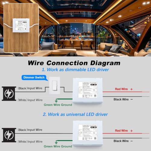 Image of UL-Listed Dimmable LED Driver 60W 24V with Removable Junction Box, Triac /ELV /MLV Transformer for LED and Halogen Lighting, Compatible with Lutron & Leviton Dimmers for Indoor /Outdoor Applications