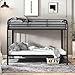 Flolinda Metal Bunk Bed Twin Over Twin, Heavy Duty Bunk Beds with 2 Ladders and 11.8