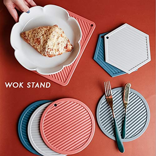 Naidev Trivet Mat Silicone Pot Holders, Wok Stand Hot Pads Silicone Coasters, Cup Insulation Mat, Insulation Pad Potholders Random Color(Set of 4,) 2