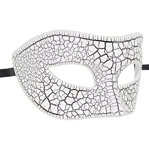 Masquerade Masks for Men White Venetian Mask Vintage Phantom of The Opera Mask - Image 4