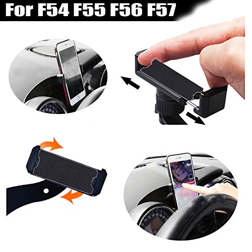 Miniclue Behind Tachometer Bolt-On Smartphone Cell Phone Cup Mount GPS Holder with Cradle Rotatable Clip for Mini Cooper F54 F55 F56 F57 F60，1pack - Thumbnail 2