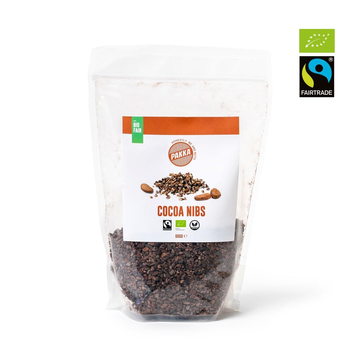 PAKKA Bio Cacao Nibs Ecológico Comercio Justo 1 kg
