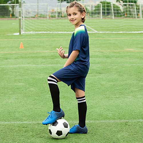 JABASIC Kids Outdoor Soccer Cleats Athletic Firm Ground Football Shoes3