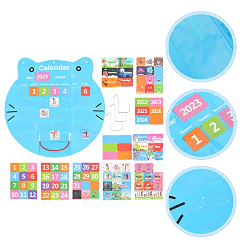 Cabilock Sala de Aula Mensal Calendário Armazenamento Bolso Gráfico Kindergarten Estudantes de Sala