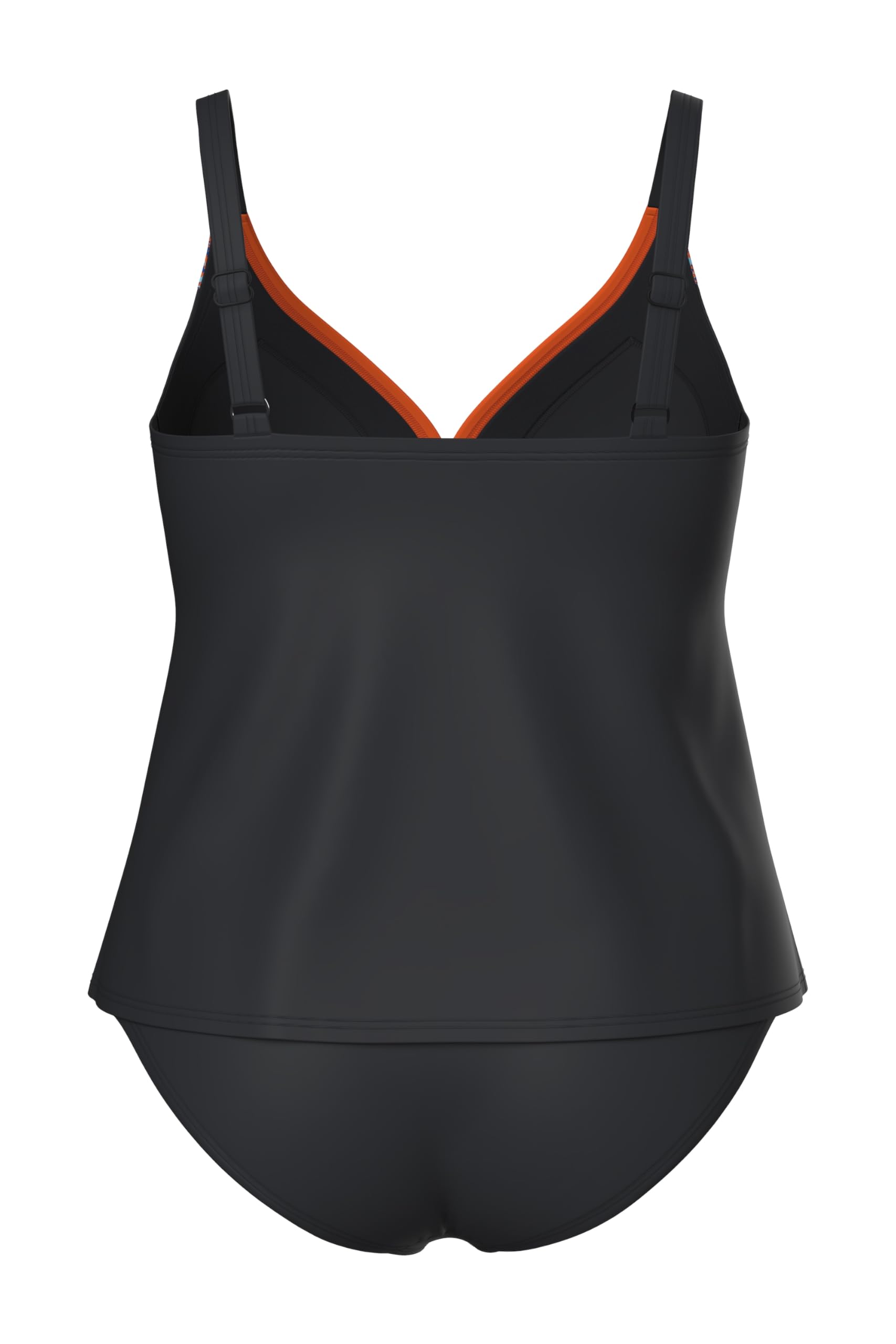 Ulla Popken Tankini con Corpino Drappeggiato, orli Decorativi, Coppe morbide e Spalline Regolabili 846877
