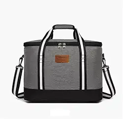 Bolsa Térmica Grande Capacidade 21 L Conserva Alimentos Oxford Isolada Marmita Almoço e Bebidas Cooler Bag Crossbody Impermeável (Cinza)