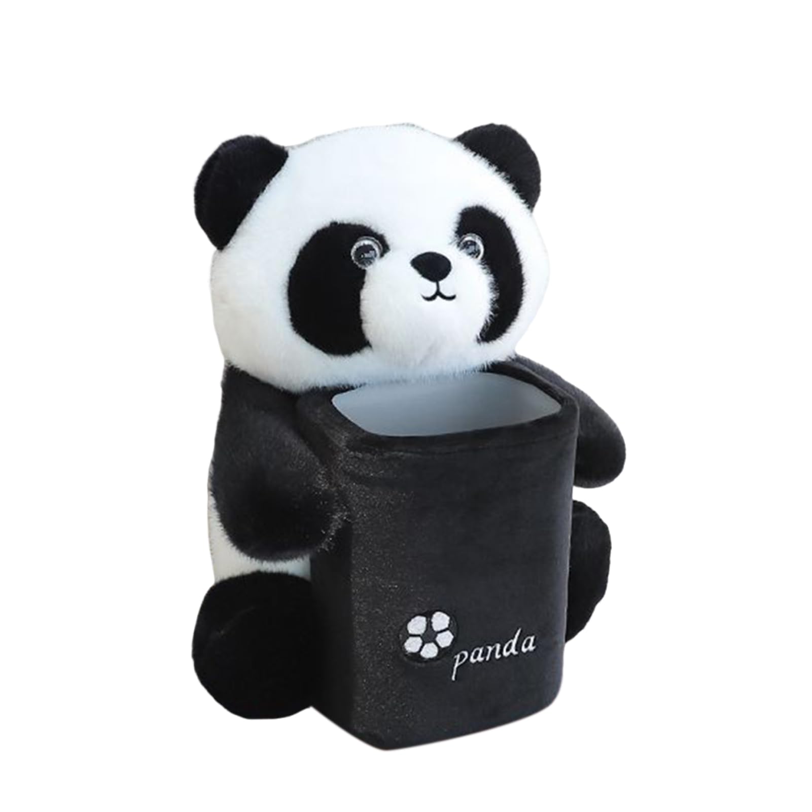 Glifora Car Trash Can with Tissue Box - Cute Bear Design Plush Doll, Waterproof Inner Bucket, Car Armrest Organiser Fits Most Centre Consoles
