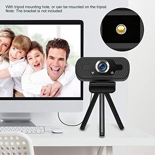Webcam Full HD 1080p com microfone，Webcam Angulo Amplo USB para Laptops e Desktop