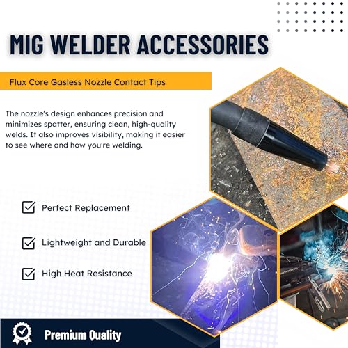 Timelydu 24Pcs Flux Core Gasless Nozzles Welding Gun Accessory Kit,Mig Welding Accessories,Compatible With Lincoln Fc90 Forney Titanium. thumb #2