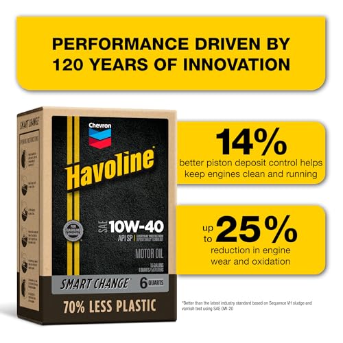 Image of Havoline Motor Oil 10w40 Smart Change Engine Oil, 10W-40, 6 Quarts, Pack of 2