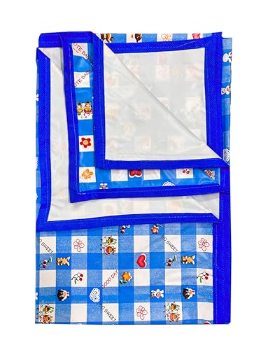 Image of EcoSoft Plastic Sheet,PVC Sheet for Kids,Rubber Sheet for Babies,Bed Wetting Protector(90 x 135 cm) (Blue Good Day)