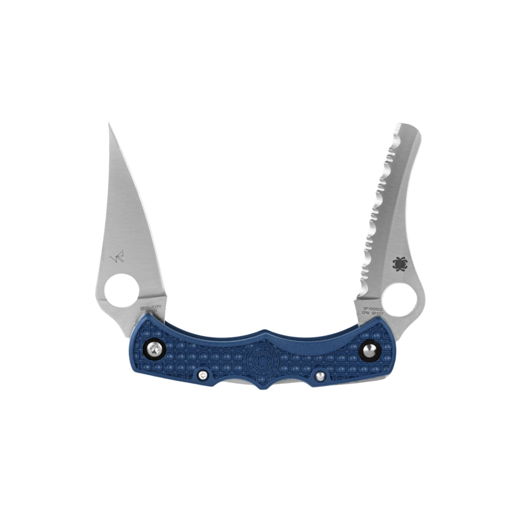 Spyderco Dyad Jr Lightweight Twin-Bladed Folding Knife with CPM SPY27 Steel Blade and FRN Handle - EDC Knife for Men and Women, Perfect for Hunting,