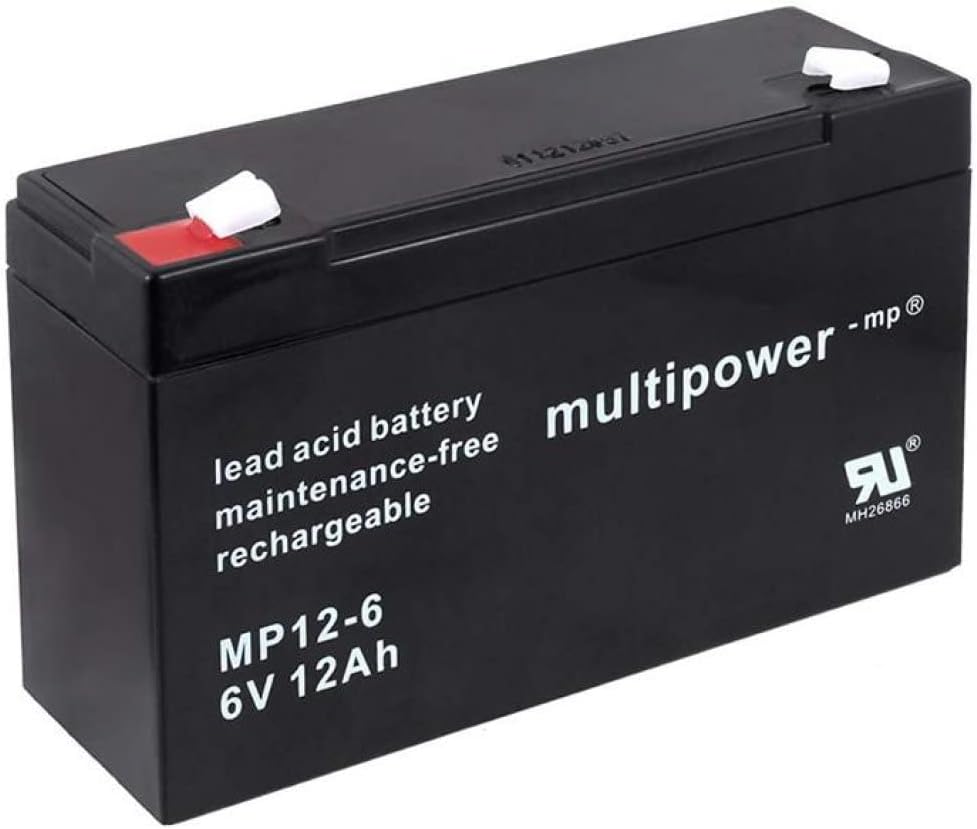 Powery Recambio de Batería para Modelismo Barcos Caravanas Autocaravanas 6V 12Ah (Reemplaza también 10Ah)