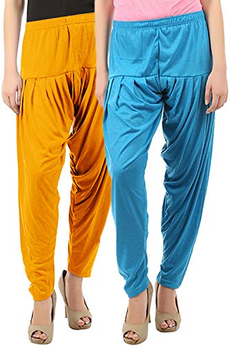 Image of Buy That Trendz Womens Patiala Pants Combo Pack of 2 Viscose Dhoti Patiyala Salwar Harem Bottoms Pants