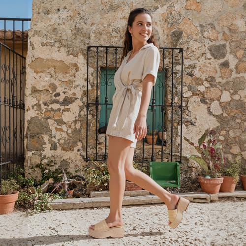 Erocalli Women's Espadrilles Platform Sandals Wedges Slides Sandals Open Toe Fashion Summer Outdoor Beach Sandals2