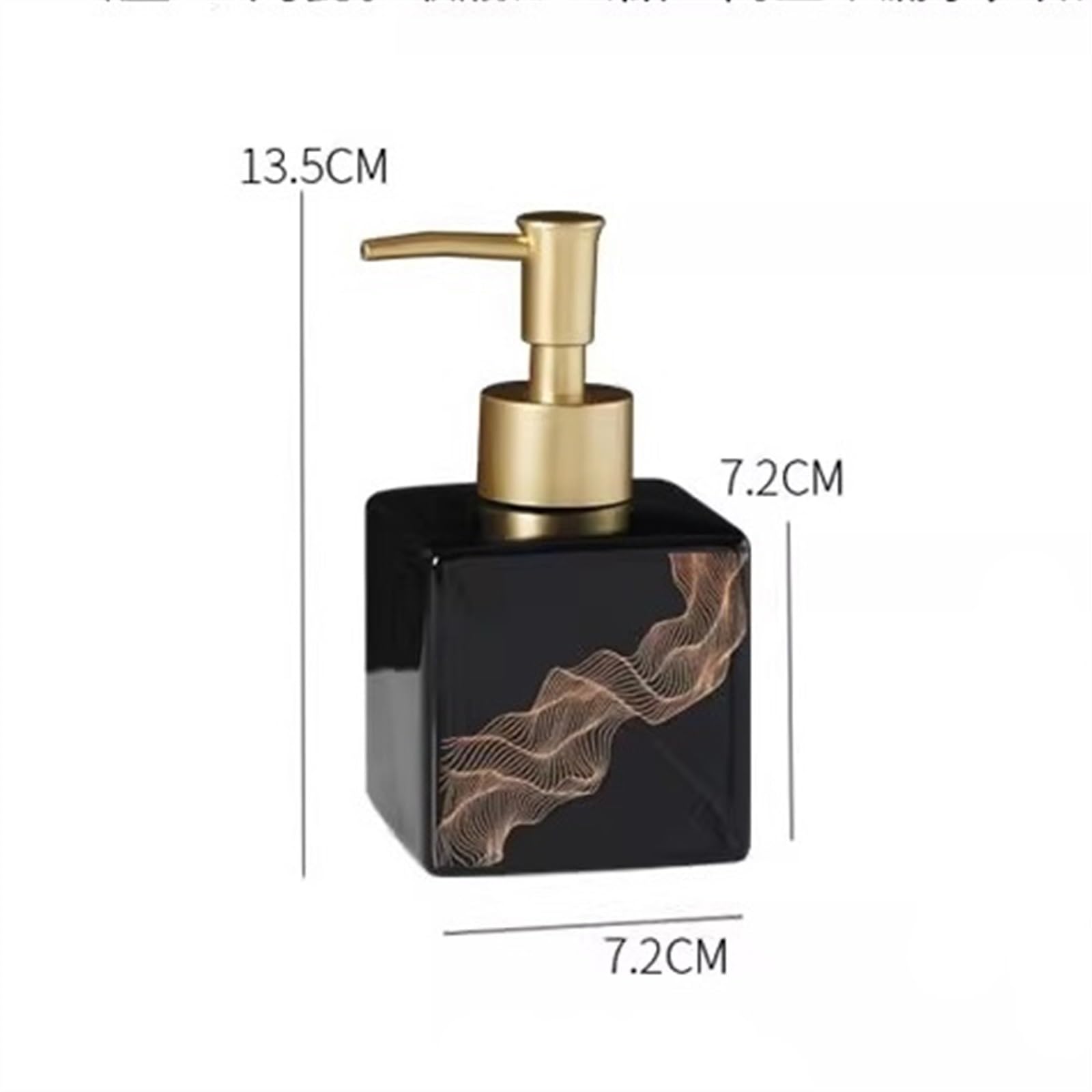 Dispenser Sapone Dispenser di sapone quadrato piccolo Dispenser di lozione liquida for bottiglie di ceramica da 9,5 once / 280 m for dispenser da cucina for bagno Dosatore Sapone Liquido(Nero)
