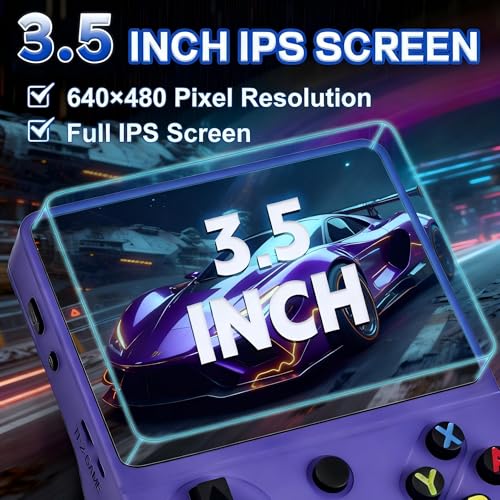 RG36PRO Handheld Game Console - Support 30000+Classic Games, 64G TF Card,Open Source System, 3.5-Inch Screen,3000mAh Battery, Portable Console for Travel, Gift for Adult or Partner-Purple - Image 5