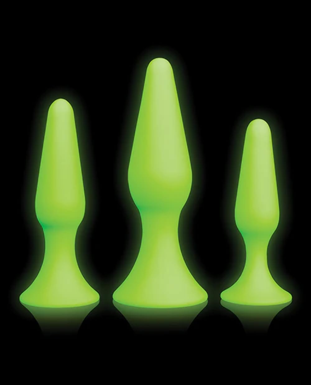 Set de 3 plugs Anaux en Silicone Phosphorescents