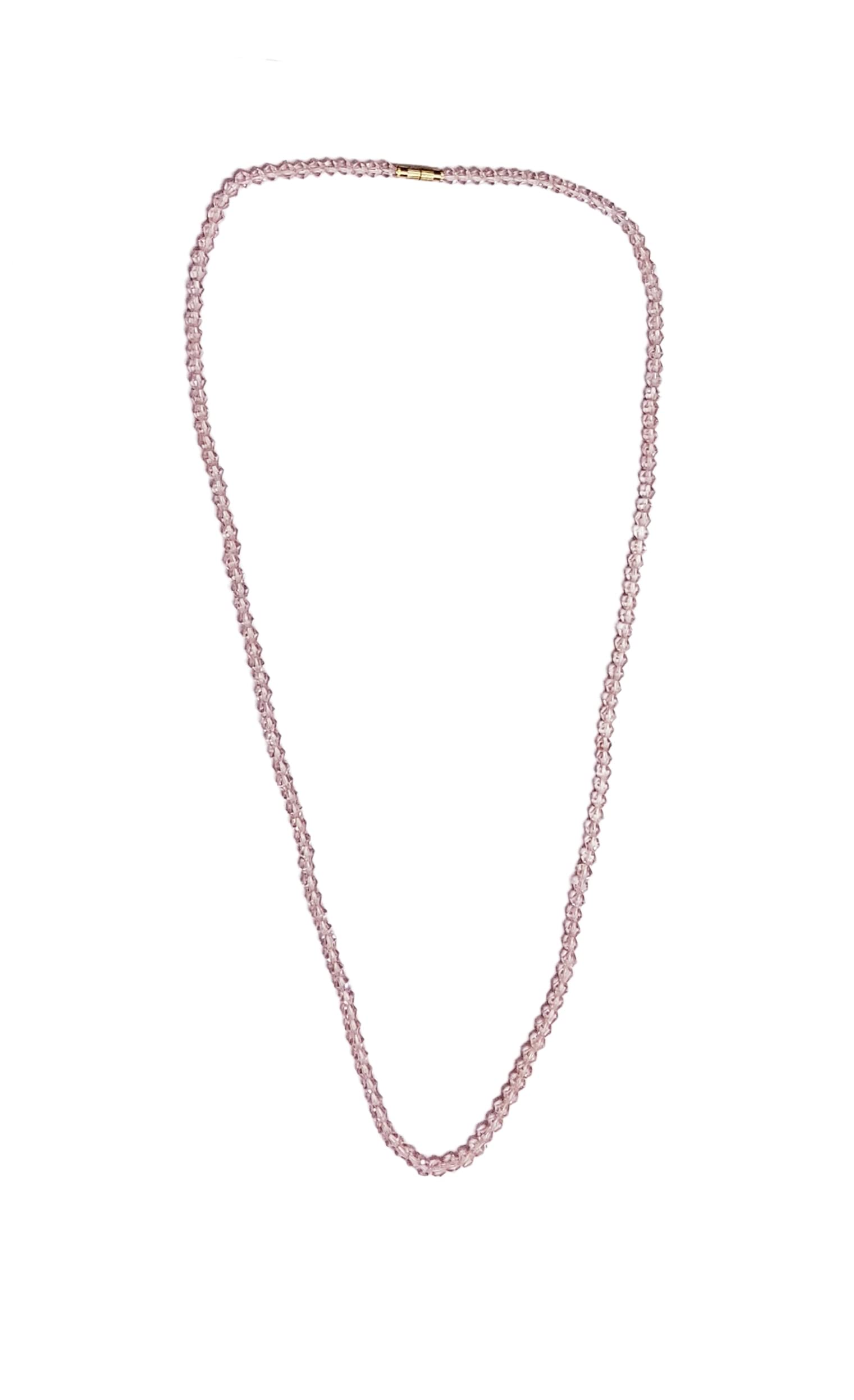 DIVYANA Crystal Beads Single Strand Necklace For Women/Girls, 25 Inch, Light Pink (B09GW3ZKFT) Amazon Price History, Amazon Price Tracker