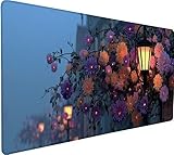 Mouspad 1200x600x3mm Blume Gaming Mousepad Groß Lampe, Mouse Pad mit Vernähten Rändern Mousepad Unterlage, Wasserdicht rutschfest Spezielle Oberfläche Mouse Pad für Desk Zubehör Decor, Gifts K-8933