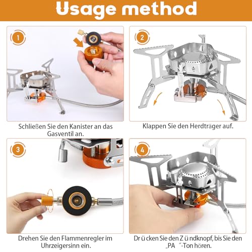 Réchaud de camping compact 3500W pour cuisiner facilement à l'abri du vent
