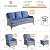 ovios 8 Pieces Patio Furniture Set with Swivel Rocking Chairs, Outdoor Wicker Sofa Couch Comfy Cushions, All Weather High Back Modern Conversation Set, Grey Rattan, Denim Blue