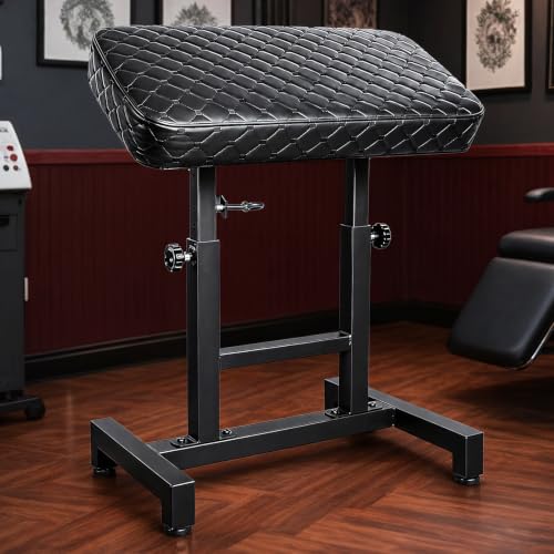 Heavy Duty Tattoo Armrest Stand, Large Height Adjustable Tattoo Arm Rest, Professional Tattoo Workstation with Thick Cushion, Stable Steel Frame Tattoo Furniture Equipment for Tattoo Artists