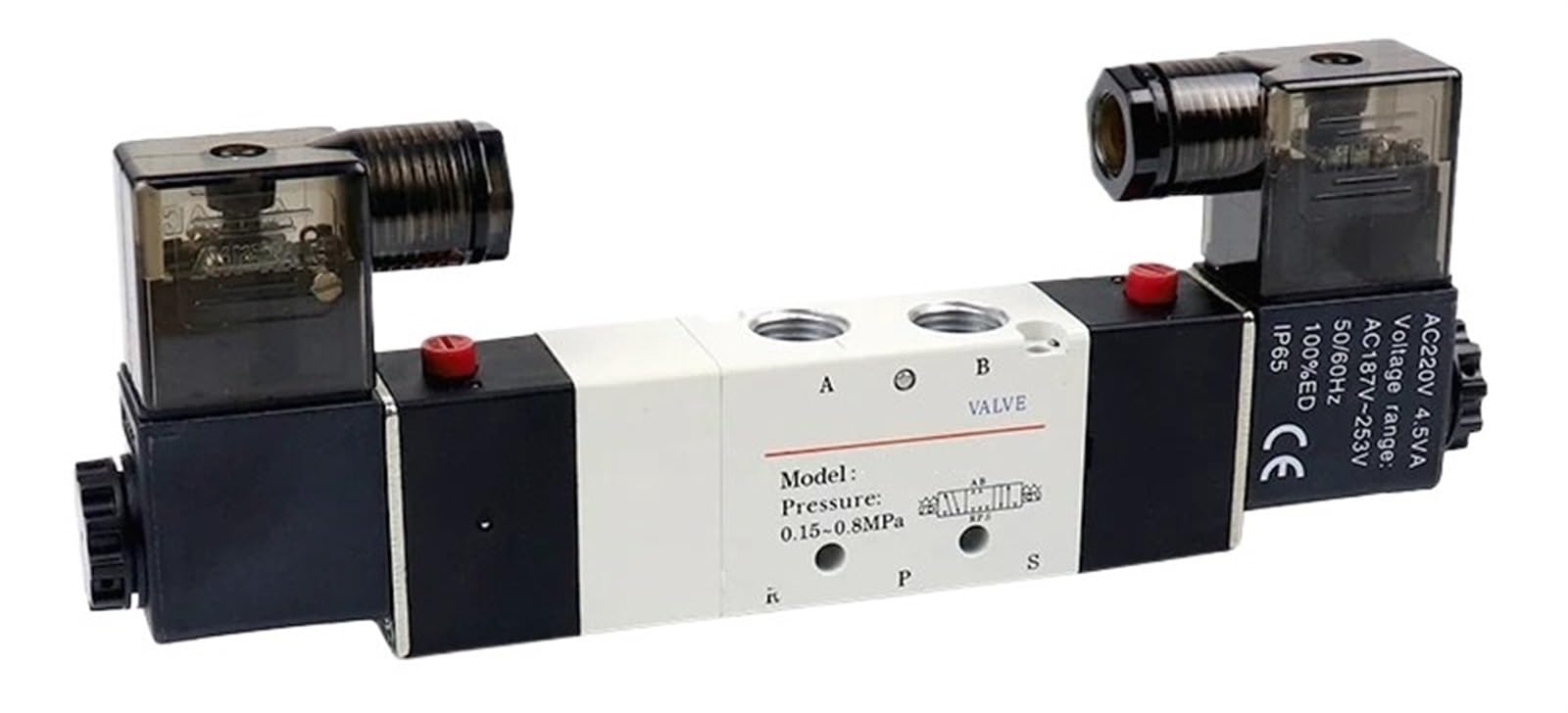Électrovanne pneumatique 4V230E-08 vanne de commande 5/3 voies double bobine