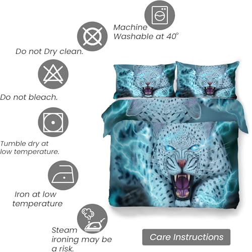 Housse de couette léopard bleu pour transformer la décoration d'une chambre d'ado