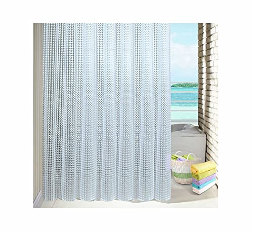 Homxi Cortinas para Ducha 120x180,Cortina Baño Poliester Simple Cortina Ducha Lavable Antimoho Blanco Transparente