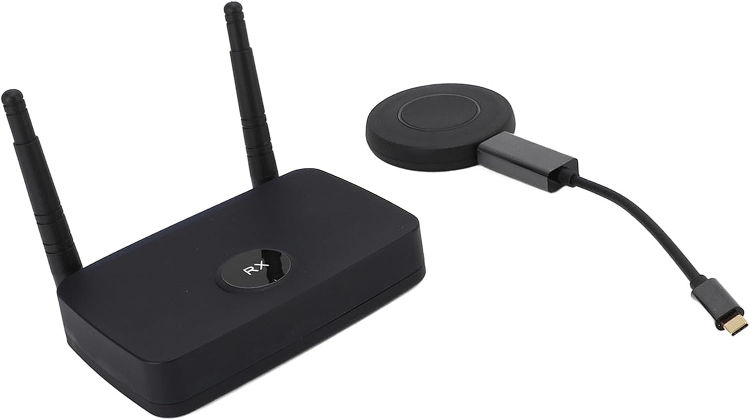 Wireless Transmitter and Receiver, 1080p Full HD, 100m Range, Plug & Play, Type-C & VGA Compatible for TV Projector Monitor Streaming