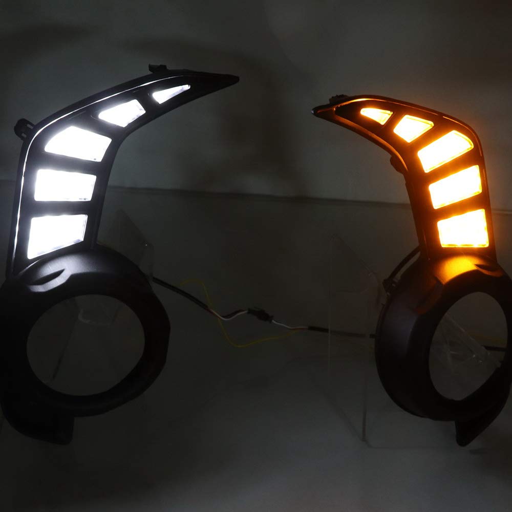 LED Daytime Running Light per 4Runner 2013-2020, 6000 K Paraurti Anteriore Scansione DRL + Streamer Giallo Indicatori di direzione