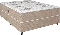 Cama Box Casal Conjugada Ortopédico Alpha Espuma 138x188x52cm Bege/Branco Hellen