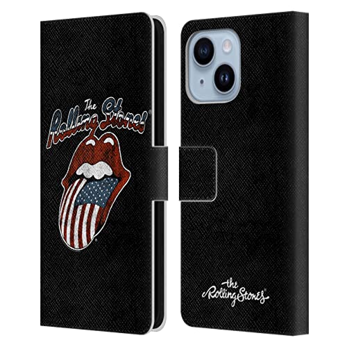 Protection portefeuille iPhone 14 Plus Rolling Stones cuir antichoc