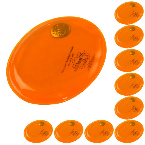 eBuyGB 1209129-10 Calentador de Manos de Gel Reutilizable (Paquete de 10), Hombre, Naranja Transparente Ovalado, Talla única