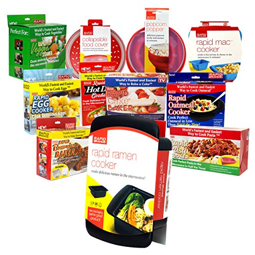 Rapid Brands Deluxe 11-Piece Microwave Cookware Set | Microwave Dishes for Cooking | Microwaveable Set of Dishwasher Safe Dishes | BPA Free Microwave Bowls