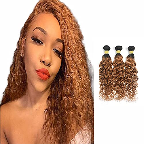 Ombre Blonde Human Hair Extensions Two Tone Human Hair Bundles Ombre Honey Blonde Deep Wave Weave Honey 3 Bundles Deep Wave Brazilian Virgin Hair Extensions 20 22 24 Inch