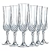Cristal d'Arques Paris Longchamp Champagnerflöten, 14 cl, glänzend, transparent und hochresistent, in Frankreich hergestellt, Q7341, Durchsichtig, 6 Stück (1er Pack)