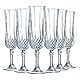 Cristal d’Arques Paris Longchamp Champagnerflöten, 14 cl, glänzend, transparent und hochresistent, in Frankreich hergestellt, Q7341, Durchsichtig, 6 Stück (1er Pack)