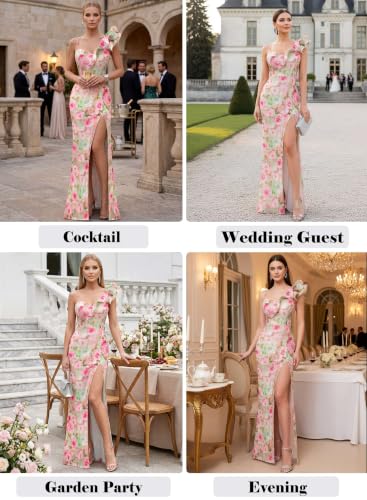 Image of VFSHOW Womens Ruffle One Shoulder Formal Prom Gala Maxi Dress Evening Gown