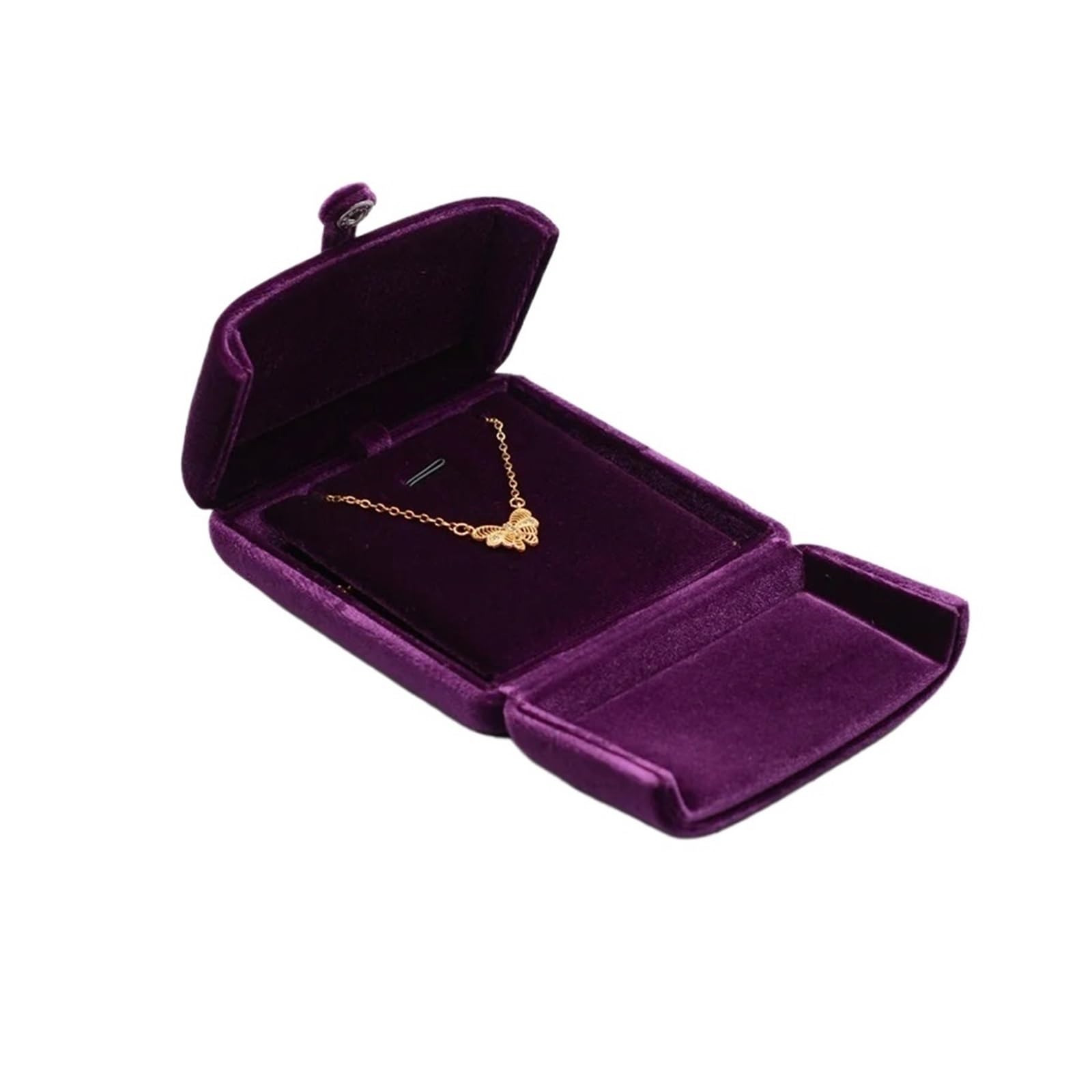 Boîte à bijoux en velours Boîte à bagues en velours véritable Double ouverture