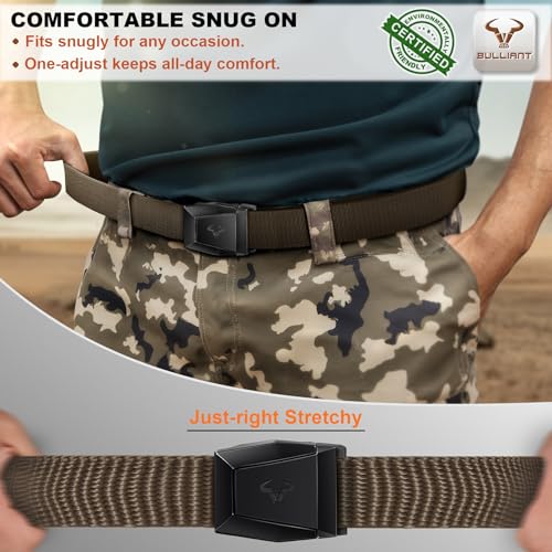 Image of BULLIANT Men Tractical Belt,Stretch Western Rigger Web Belt For Cowboy Military Heavy Duty Hiking Hunting 1.5 inch-Cut For Fit