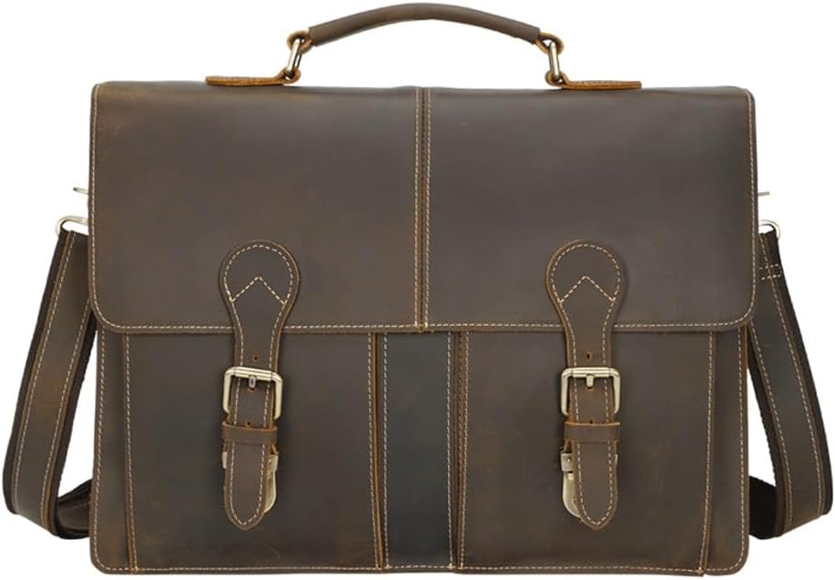 Laptop Bao-top Layer Cowhide Crossbody Single Shoulder Bag Briefcase Handbag